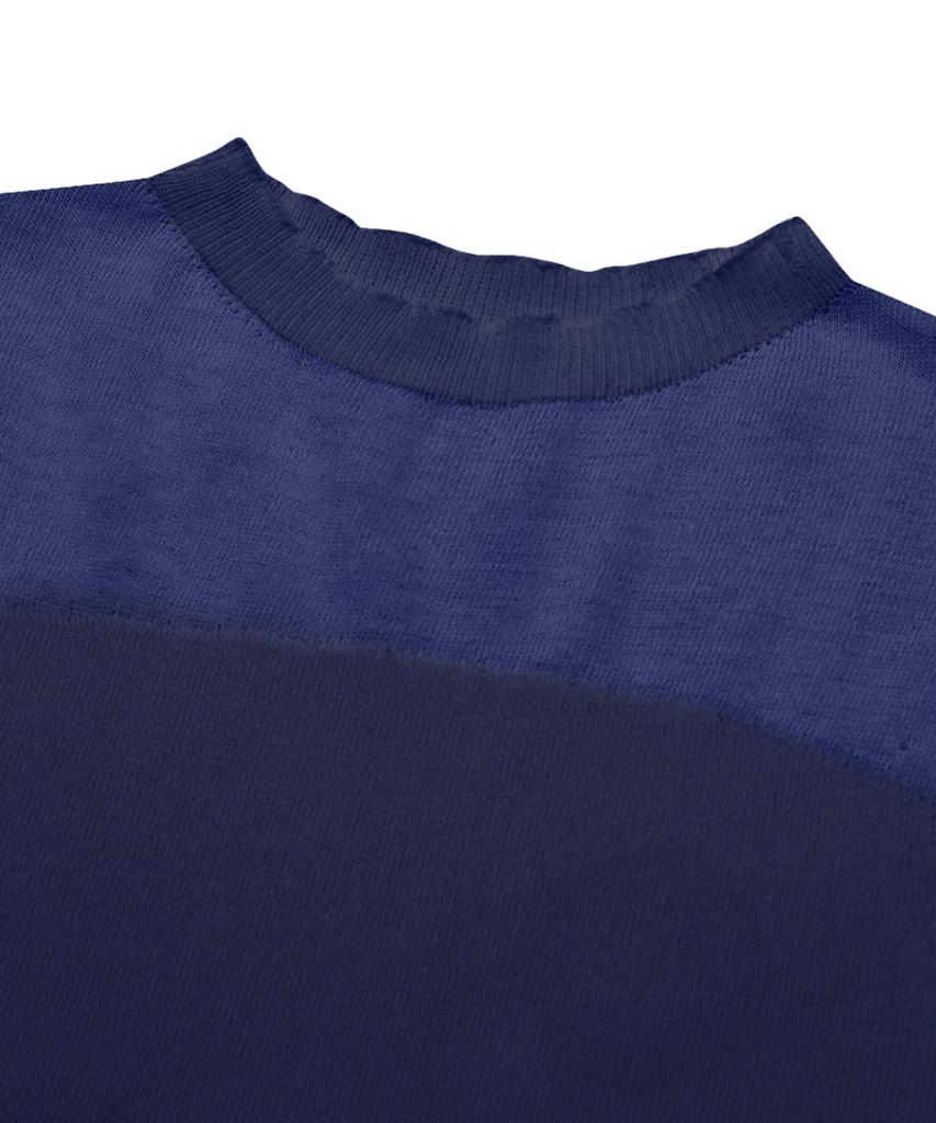AHWE Sheer Mock Neck Sweater_Navy