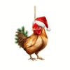 Креативное акриловое рождественское украшение в виде елки с очаровательным мультяшным петухом для праздничного декора