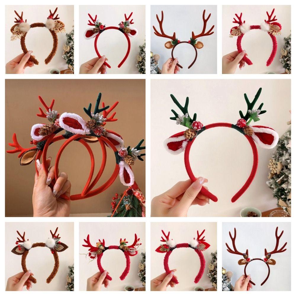 Рождественские украшения Рога обруч для волос обруч для волос из оленьих рогов рождественская повязка на голову для мужчин