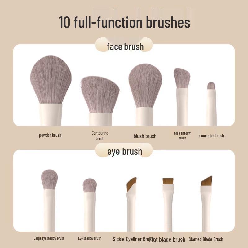 Набор из 10/12 предметов фарфоровых кистей для макияжа цвета молочного облака