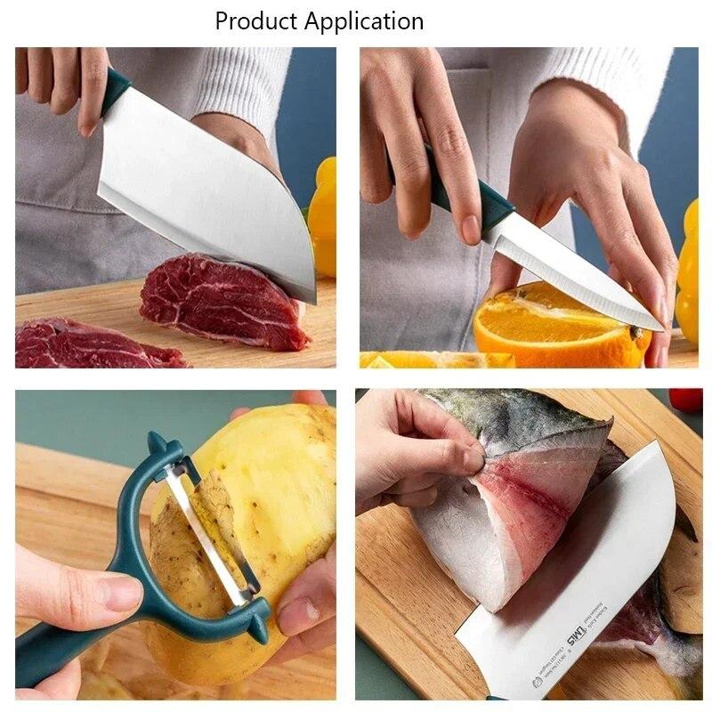4 шт., набор ножей из нержавеющей стали, нож для овощей, фруктов, разделочная доска, картофелерезка, овощечистка, нож, кухонные аксессуары