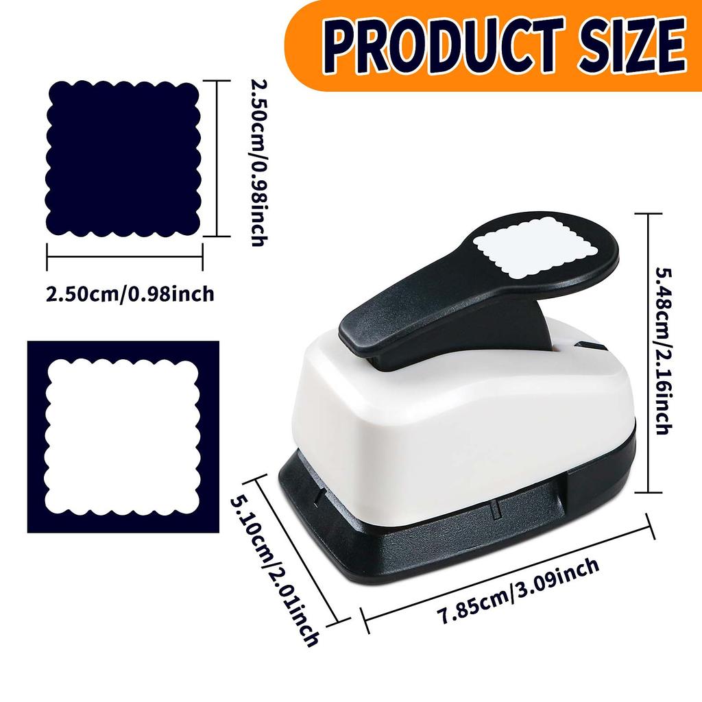 Postage Stamp Scalloped Square Paper cutter tool for crafts Hole Punchers 25mm 38mm 50mm for crafting for scrapbook cardmaking