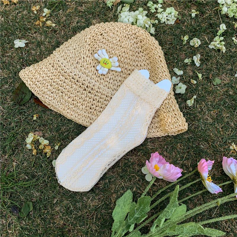 Korean Kids Girl Sock Retro Lace Ruffle Hollow Lovely Calf Sock for Children Girl Thin Breathable Frilly Princess Sock Kid Stuff