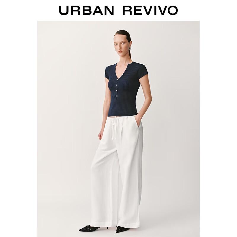 UR 2025 Summer Women's Draped Wide-Leg Pants