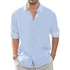 Autumn New Men's Shirt Casual Long Sleeve Cotton Linen Breathable Basic Style Single Breasted Male Lapel Collar Top
