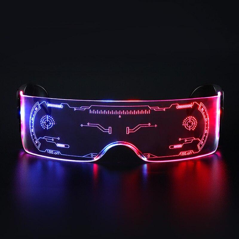 Разноцветные светящиеся LED-очки для музыкального бара KTV Неоновой вечеринки Рождества Хэллоуина Декорация LED-очки Фестивальные реквизиты