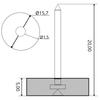 Single furniture glide, diameter 15.7, furniture foot, driven in, BLACK, 100 PCS