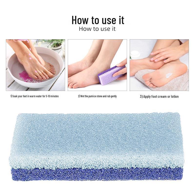 Двусторонняя полосатая пемза для ног: Инструмент для педикюра для массажа стоп и удаления огрубевшей кожи.