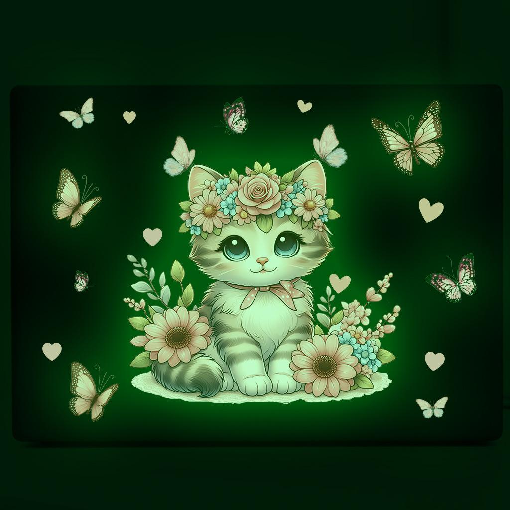 Светящиеся наклейки на стену «Фея-русалка», декор для детской спальни, светящиеся в темноте наклейки-бабочки для переключателей обоев