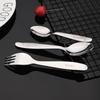 Dinnerware 304 Stainless Steel Portable Dishes Teaspoon Spoon Fork Knife Utensils Learning Eating Children Tableware
