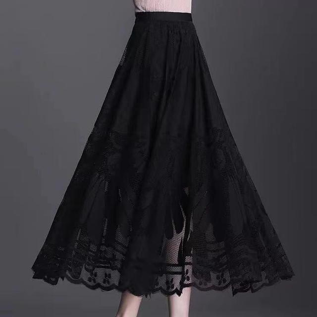 WTEMPO Весенне-летняя сетчатая юбка, модная утягивающая юбка трапециевидной формы с высокой талией, большая плиссированная юбка феи