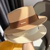 Elegant French-Inspired Wool Fedora for Women - Vintage Style, Flat Top Design, Perfect for Spring & Autumn