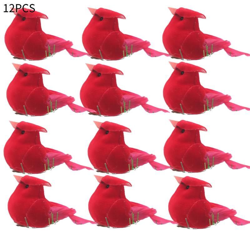 Whimsical Natural Material Robin Bird Ornament For Holiday Tree Decor Style