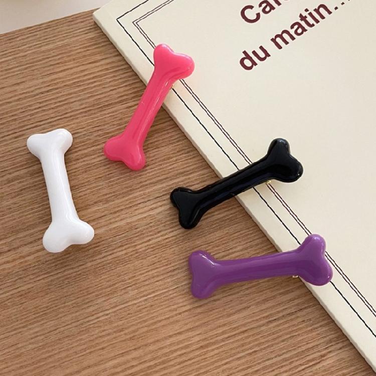 Заколка для волос в виде кости собаки Готическая боковая заколка-уточка Хэллоуинская заколка для челки Костюм