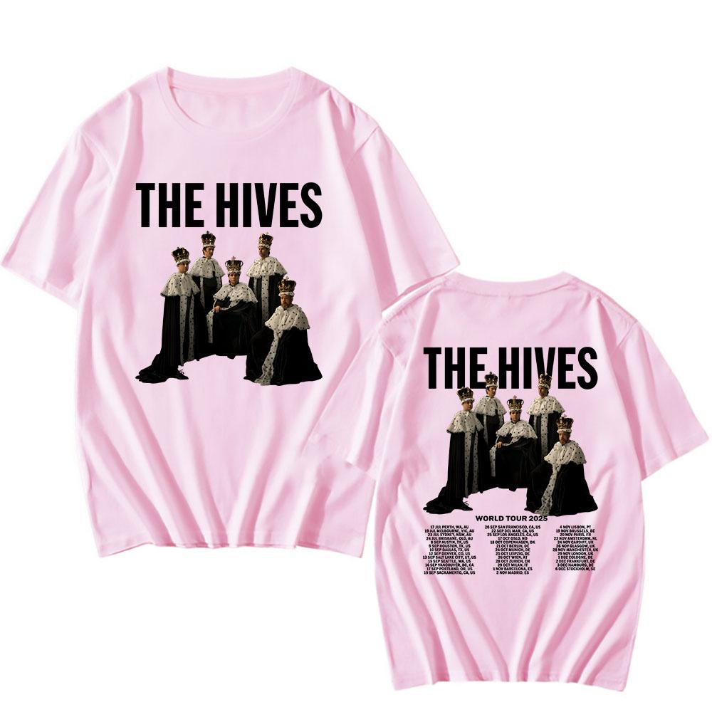 The Hives Мировой тур 2025 Футболка с коротким рукавом Летние хлопковые футболки Мода Графическая футболка рок-группы Унисекс Уличная одежда Мужские футболки