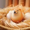 Creative Shiba Inu Realistic Egg Shape Pvc Desk Decor Dog & Egg Union Decorations For Home Offices Fun Christmas Gifts