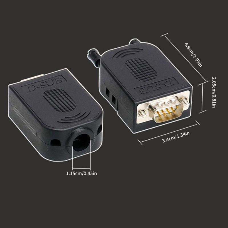 2pcs DB9pin Serial Port Terminal Adapters 9Pin Male and Female Solderless Industrial Contacts Connectors