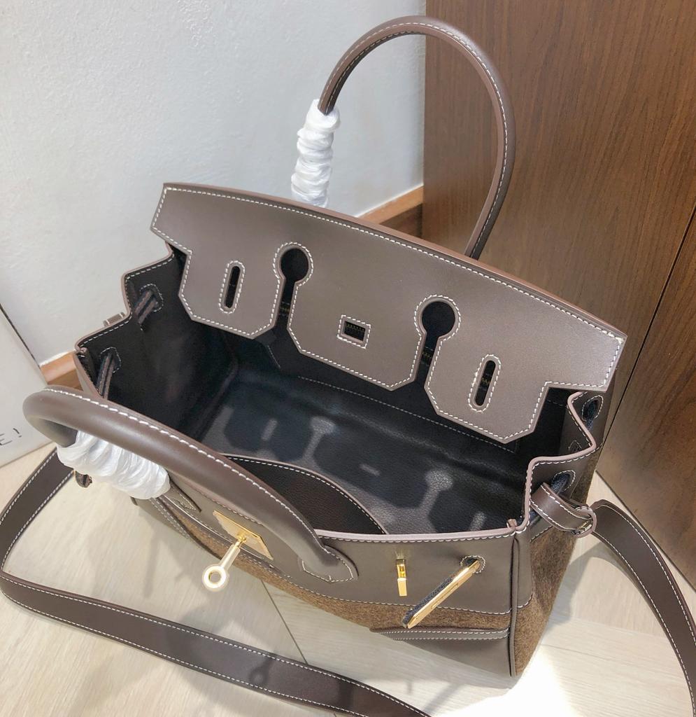 Высококачественная сумка из войлока с верхним слоем из коровьей кожи, сумка-портфель из кожи свифта, винтажная женская сумка через плечо