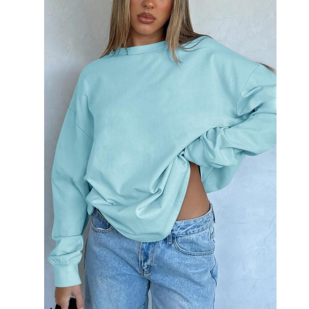 Womens Sweatshirts O Neck Sweaters Casual Comfy Fashion Outfits Clothes