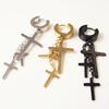 1 Piece Punk Stud Earring Men Cross Earring Fashion Tassels Crosses Body Piercing Jewelry Black