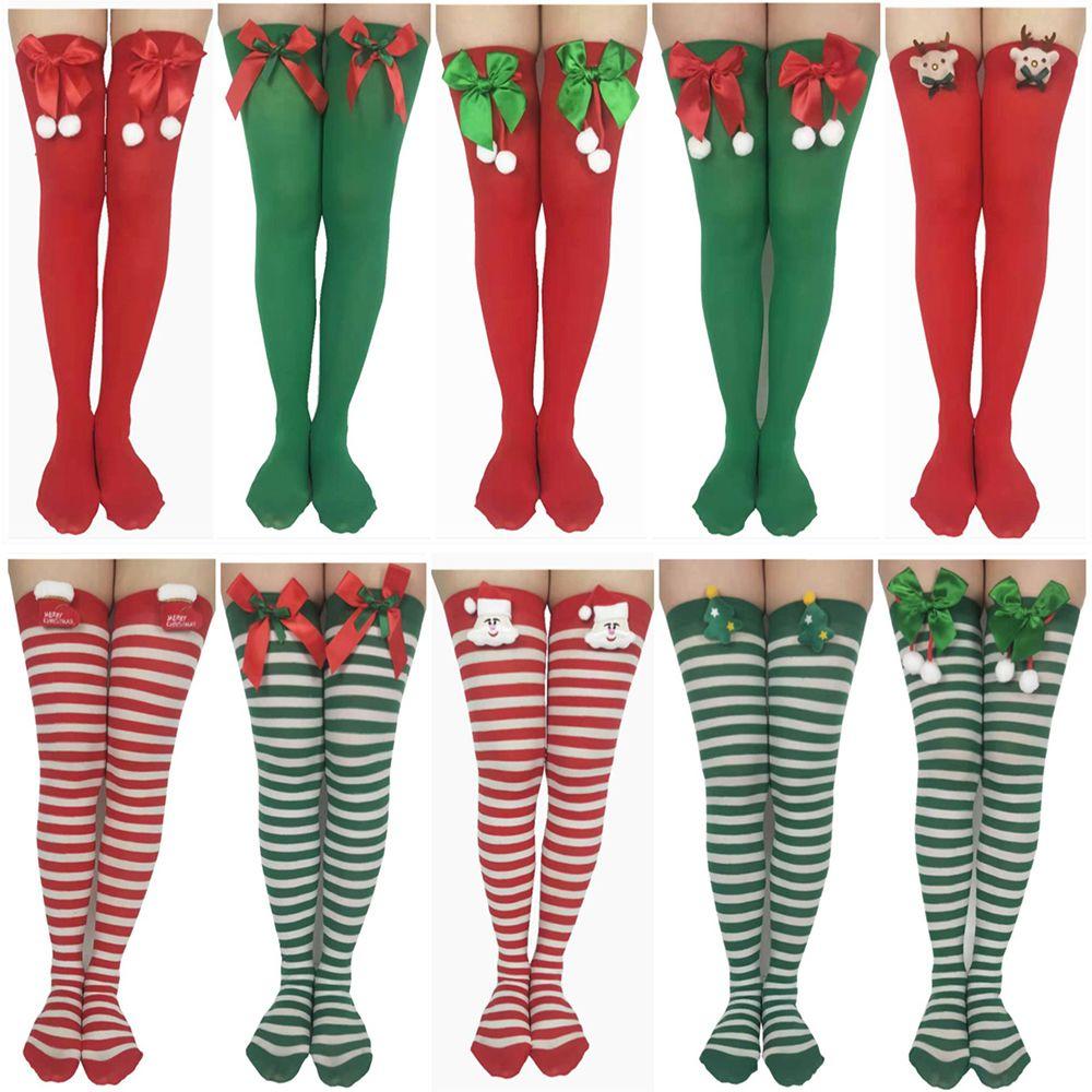 Bow Party Accessories Long tube Stockings Knee socks Christmas