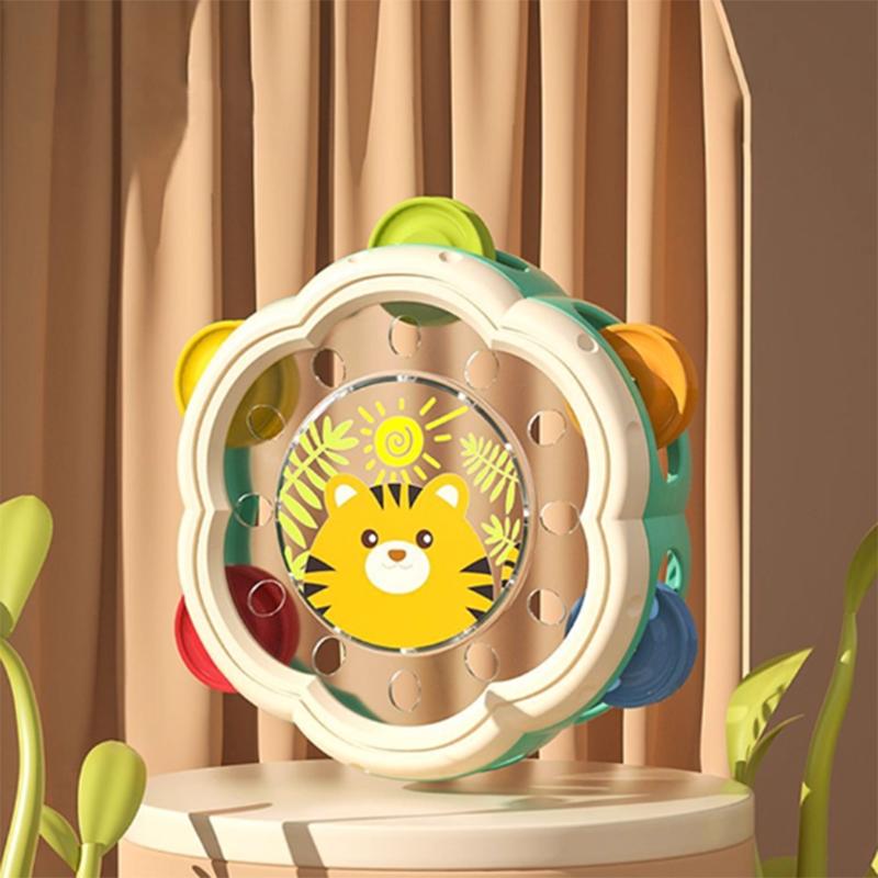 Cute Cartoon Hand Beating Drum Baby Percussion Instrument Baby Ringdrum Puzzle Early Education Enlightenment Children'S Toy
