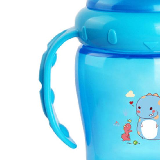 Чашка-непроливайка, 225 мл, мультяшный дизайн, двойные ручки, пищевые материалы, детская бутылочка-непроливайка для путешествий