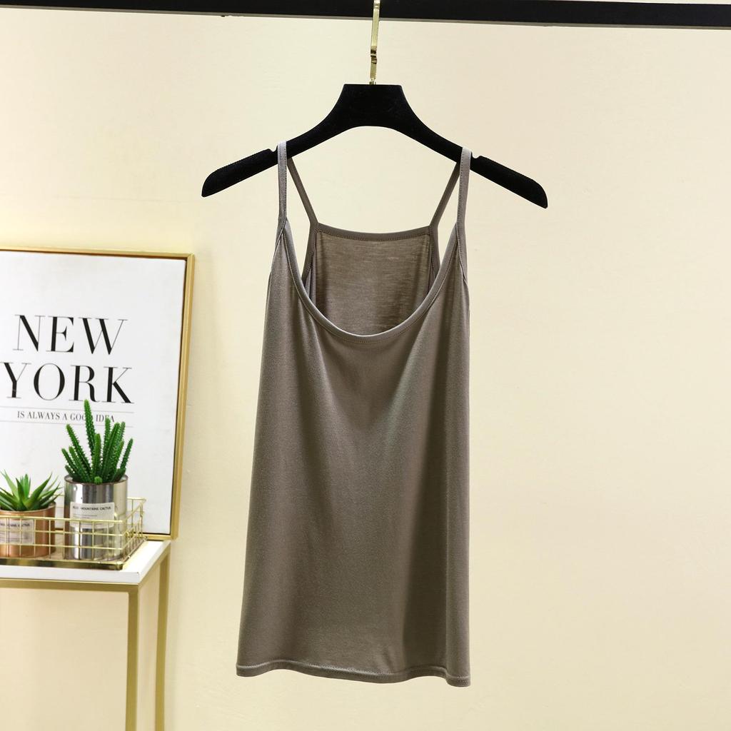 Модальная майка-корсет из ледяного шелка для женщин - Маленькая, Сексуальная, Майка с круглым вырезом, Нижнее белье