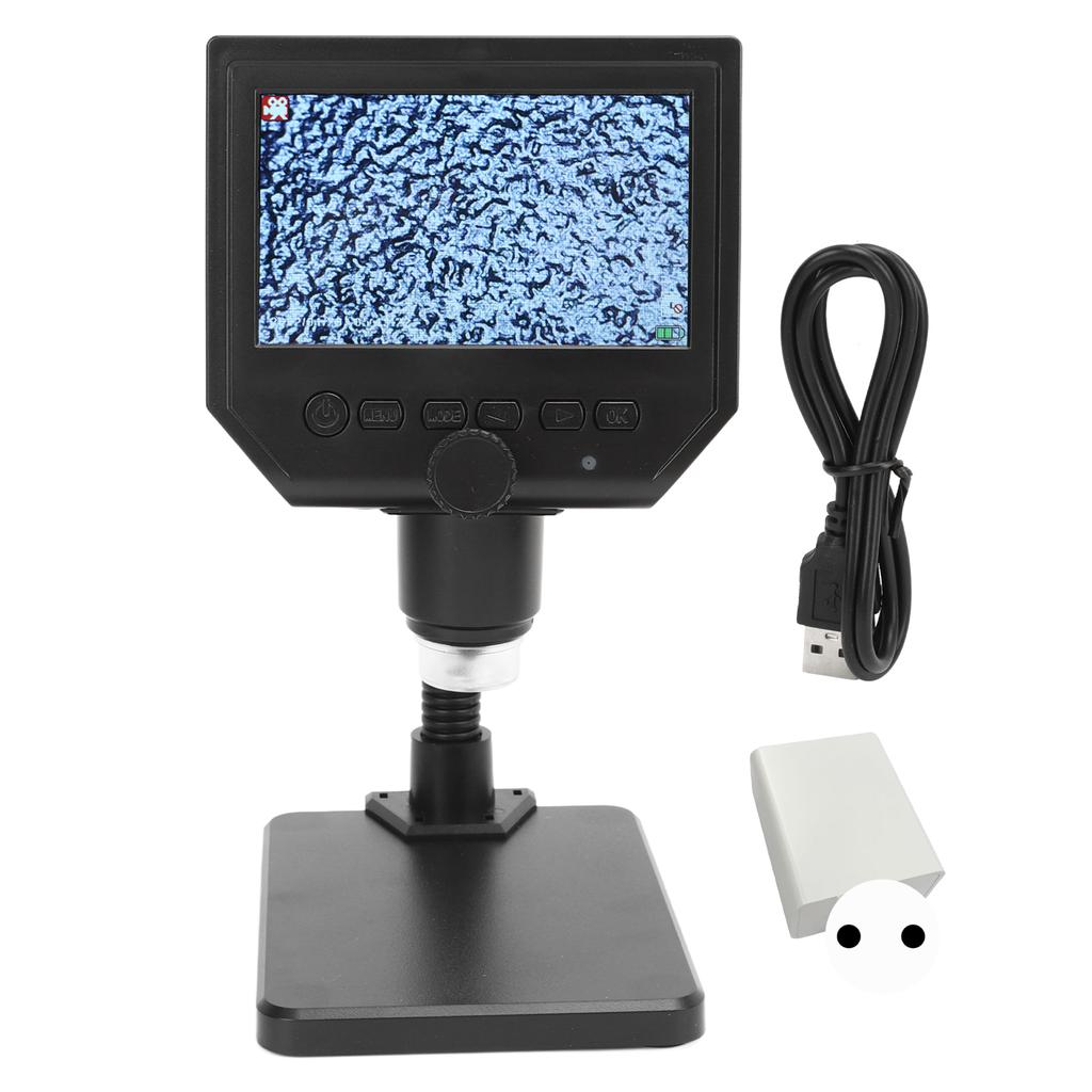 Digital Microscope 4.3in IPS Screen High Definition Clear Image Inspection Microscope EU Plug 100‑240V