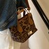 Популярная в этом году сумка женская модная портативная сумка-ведро с текстурой ретро-леопардовый принт сумка-мессенджер женская
