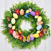 Easter Egg Wreath, Floral Hoop ,Artificial Hanging Ornament Decor, Front Door Garland for Wall