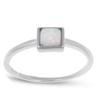 Silver Ring 'Goddess Opal' White Silver (rhodium) - 5x5mm