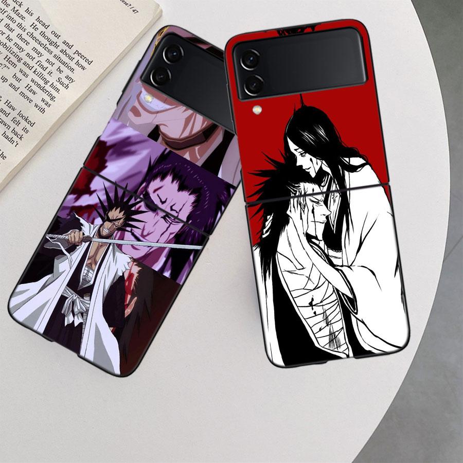 BLEACH Zaraki Kenpachi Phone Case For Samsung Z Flip 7 6 5G Galaxy Z Flip 5 4 3 Black Hard Cell Cover Luxury PC Shell Coque