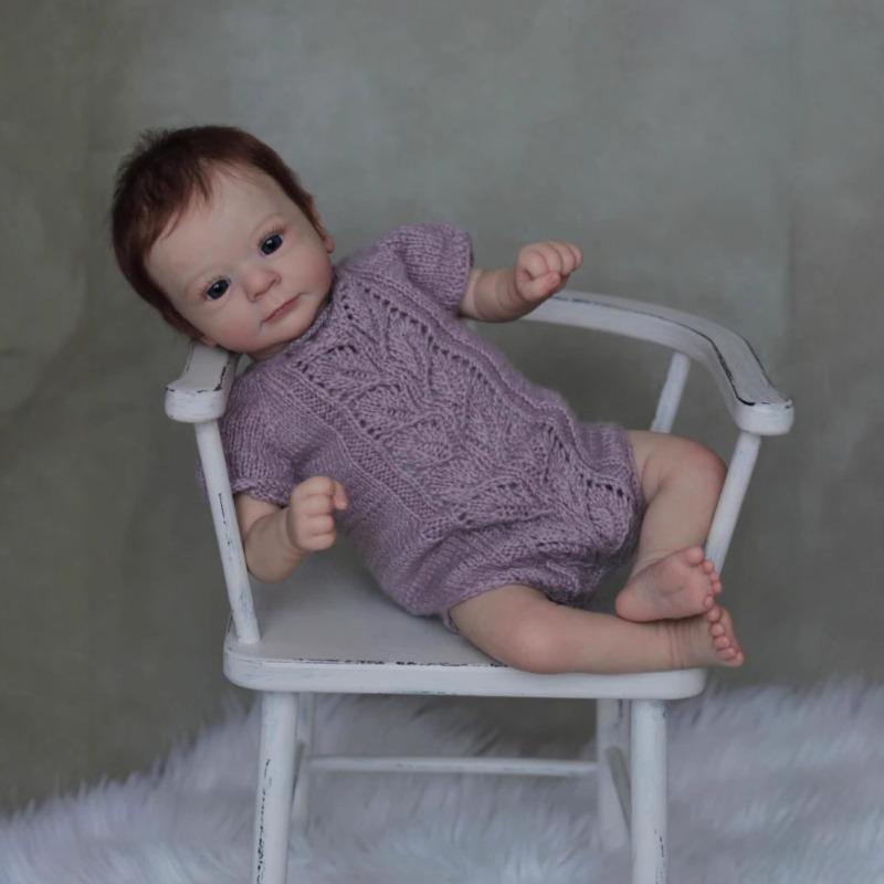 So Lovely Reborn Dolls Felicia 45 см Мягкая ткань для моделирования тела куклы, фиолетовый вязаный комбинезон ручной работы с 3D венами и видимой кожей, игрушка для куклы-младенца