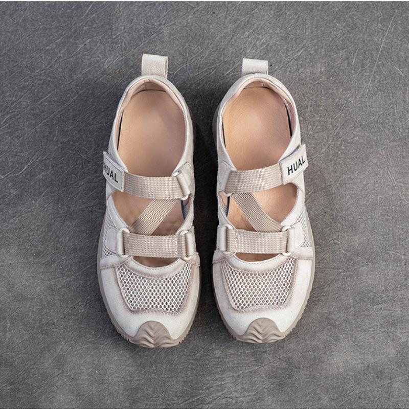 Johnature Цветные спортивные повседневные сандалии из дышащей сетки, универсальная женская обувь из натуральной кожи