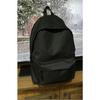 Unisex Plain Black Daily Travel Course Backpack