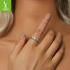 Романтическое кольцо с регулируемым размером, один карат, обручальное кольцо, сверкающие ювелирные изделия из стерлингового серебра S925