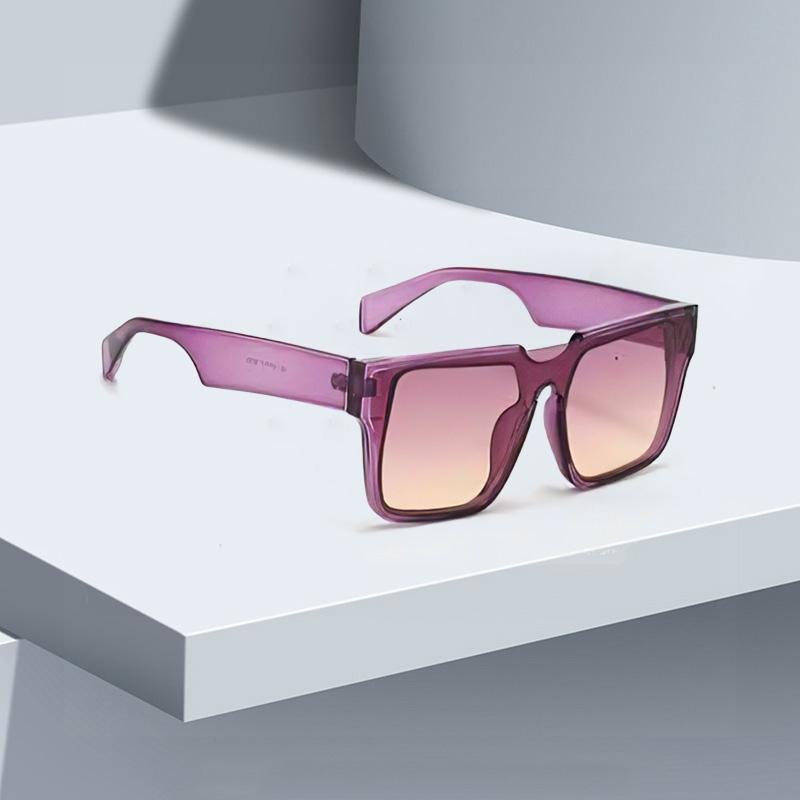 New In Vintage Sunglasses For Women Lens Embedded Fashionable High-End Gradient Purple Square Glasses Sun Glasses Women