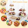 10Pcs Dessert Table Display Set Plastic Wedding Cake Stands Serving Stand Cup Cake Tier Tower for Tea Party Birthday Baby Shower