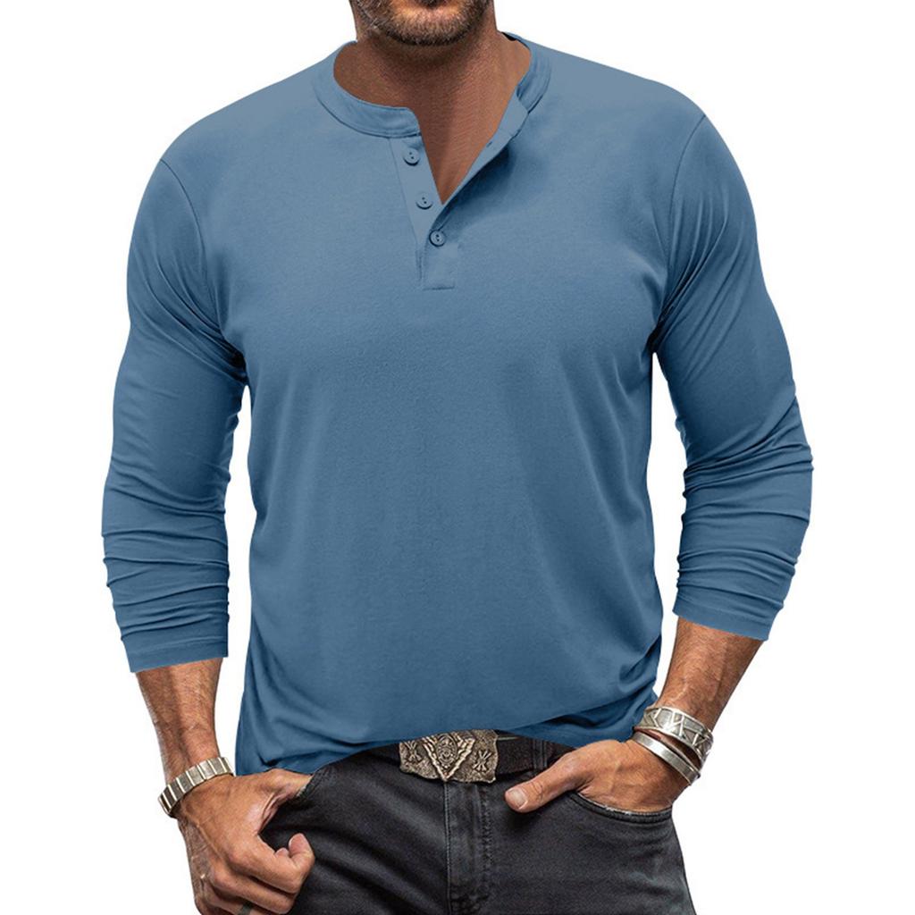 Men's Long Sleeved T-shirt Round Neck Shirt Men's Casual T-shirt