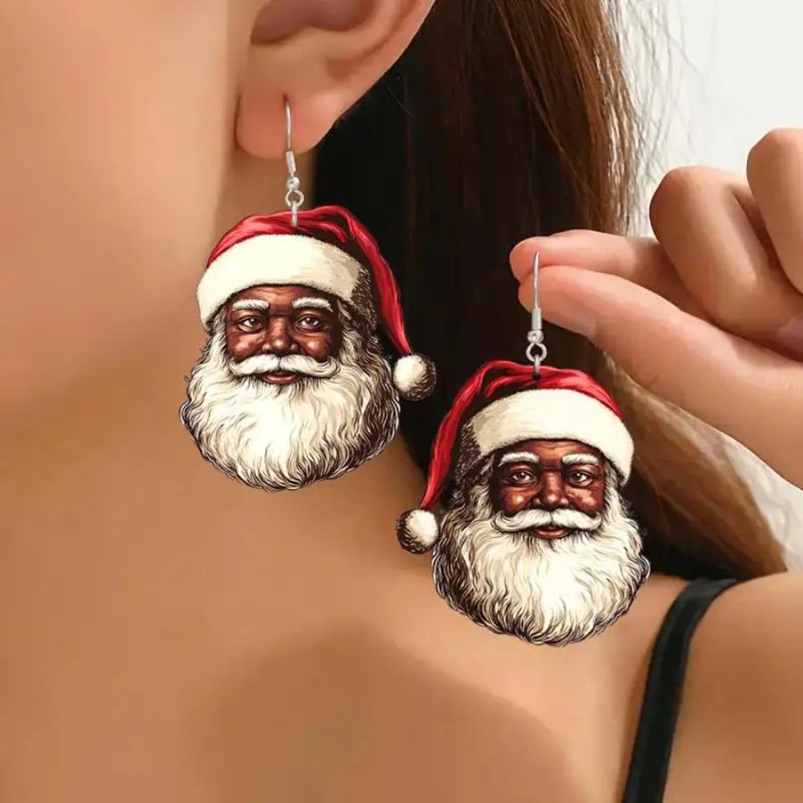 Cross-border hot sale Santa series earrings Fun Christmas Day atmosphere Cartoon Santa earrings