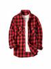 European Size Plaid Hooded Short-Sleeved Men's Cardigan Shirt with Double Pocket Flap