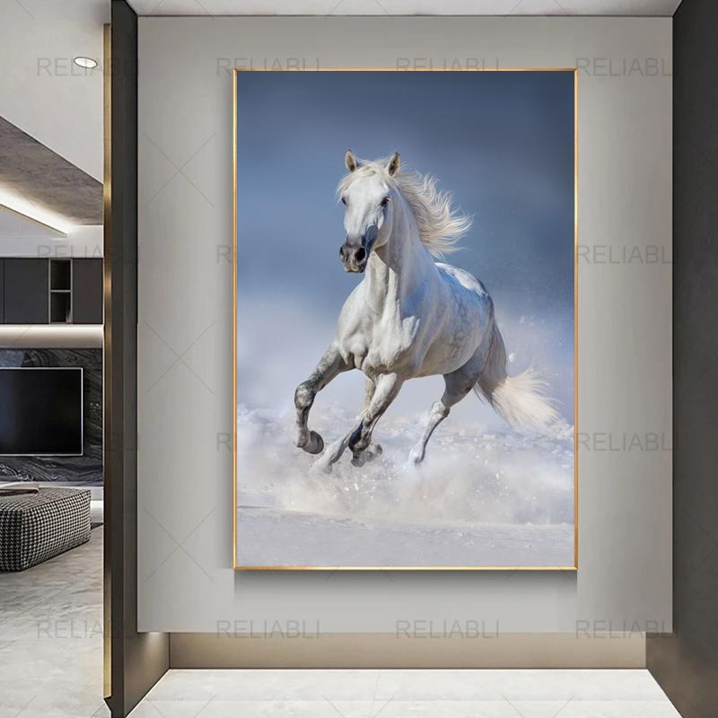 Плакаты с бегущей лошадью и принты, холст, живопись, настенные художественные картины с животными для гостиной, современный домашний декор, куадрос, без рамки