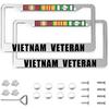 2PCS Matte Carbon Fiber Pattern License Plate Frames Compatible with F 2 Holes Solid Aluminum Veteran License Plate Holders for Air Force, Universal