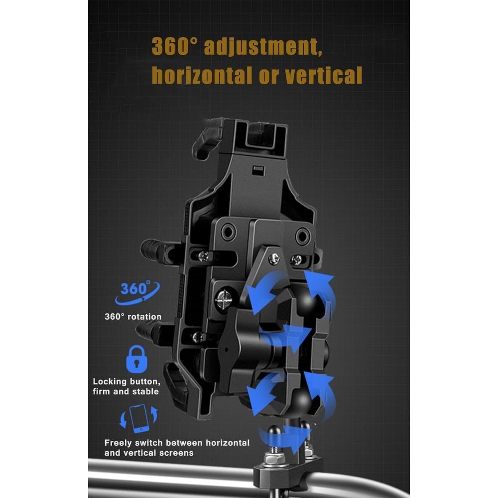 Motorcycle phone holder, motorcycle phone holder, motor sports electronic device holder, shock-absorbing phone holder