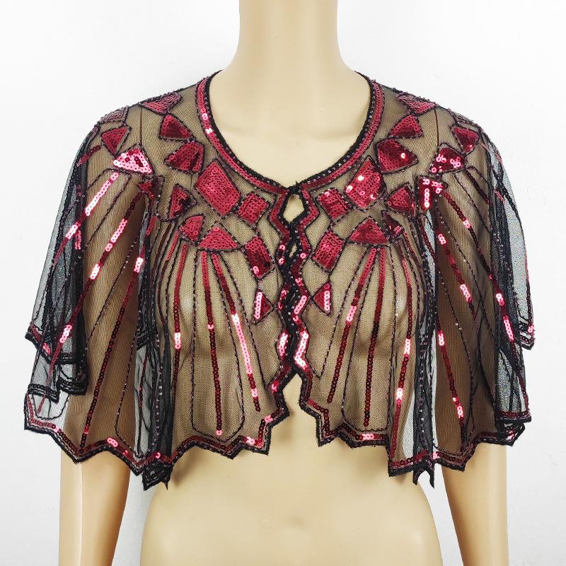 Women's Sequined Mesh Shawl - Summer Sun Protection, Slim Short Style