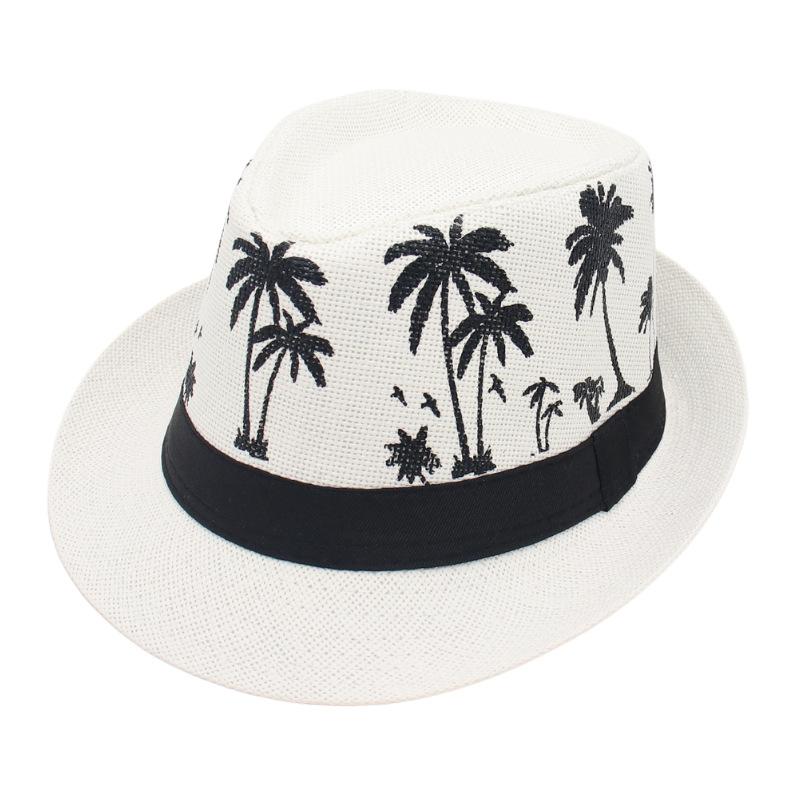 Wind Coconut Pattern Panama Top Hat Austrian Beach Hat Trily Trimi Lightweight Gentleman'S Hat