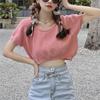 Short Sleeved T-shirt Women's Summer Base Shirt Korean Version Exposed Navel Slimming Women's Short Top