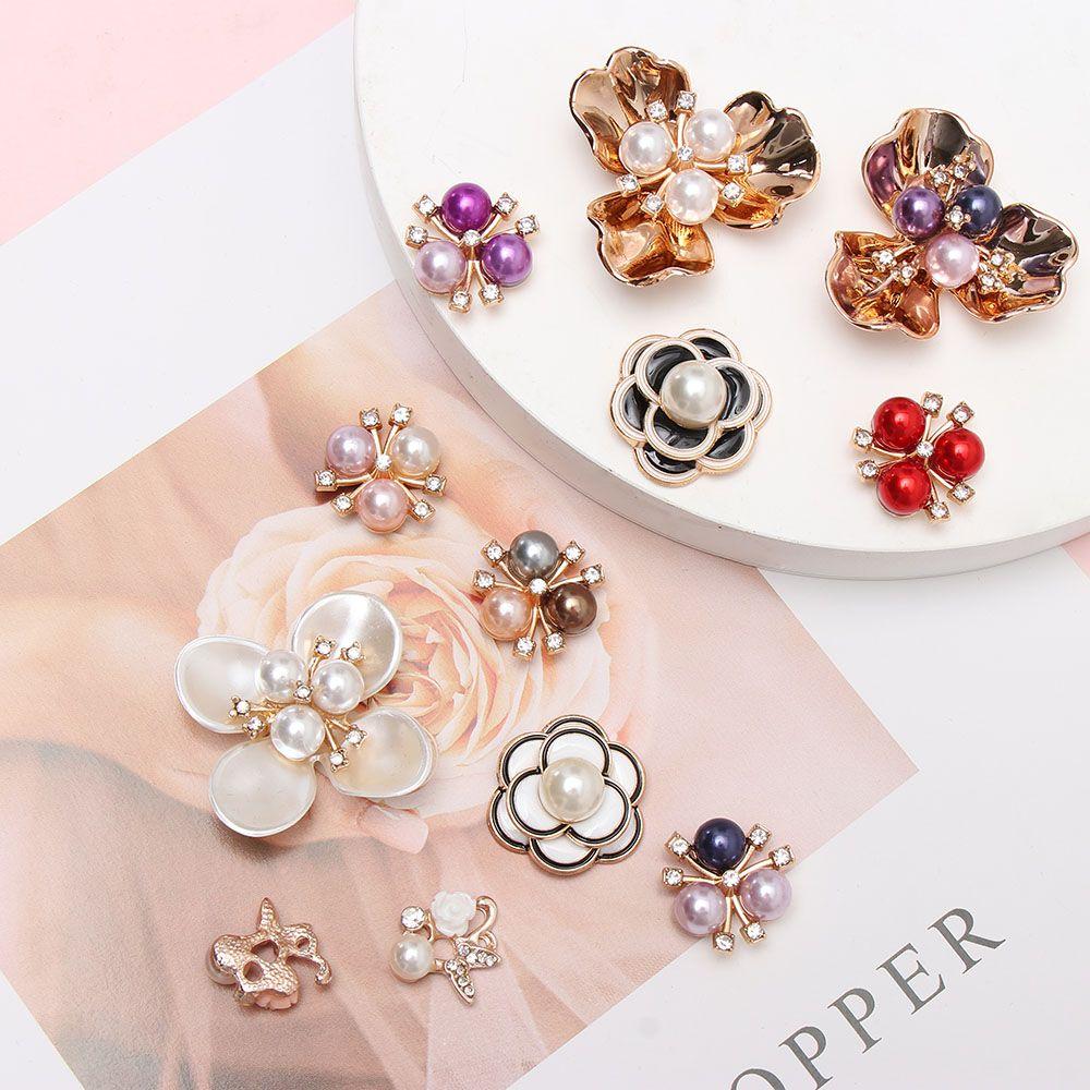 Clothing Garment Decorative Sparkling Crystal Scrapbooking Pearl Rhinestone Sewing Button