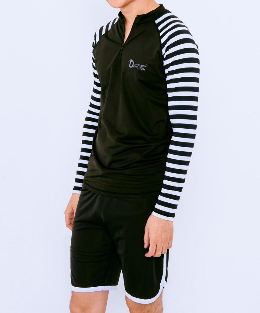Рашгард с длинным рукавом Dangun Sleeve, полосатый, с полумолнией